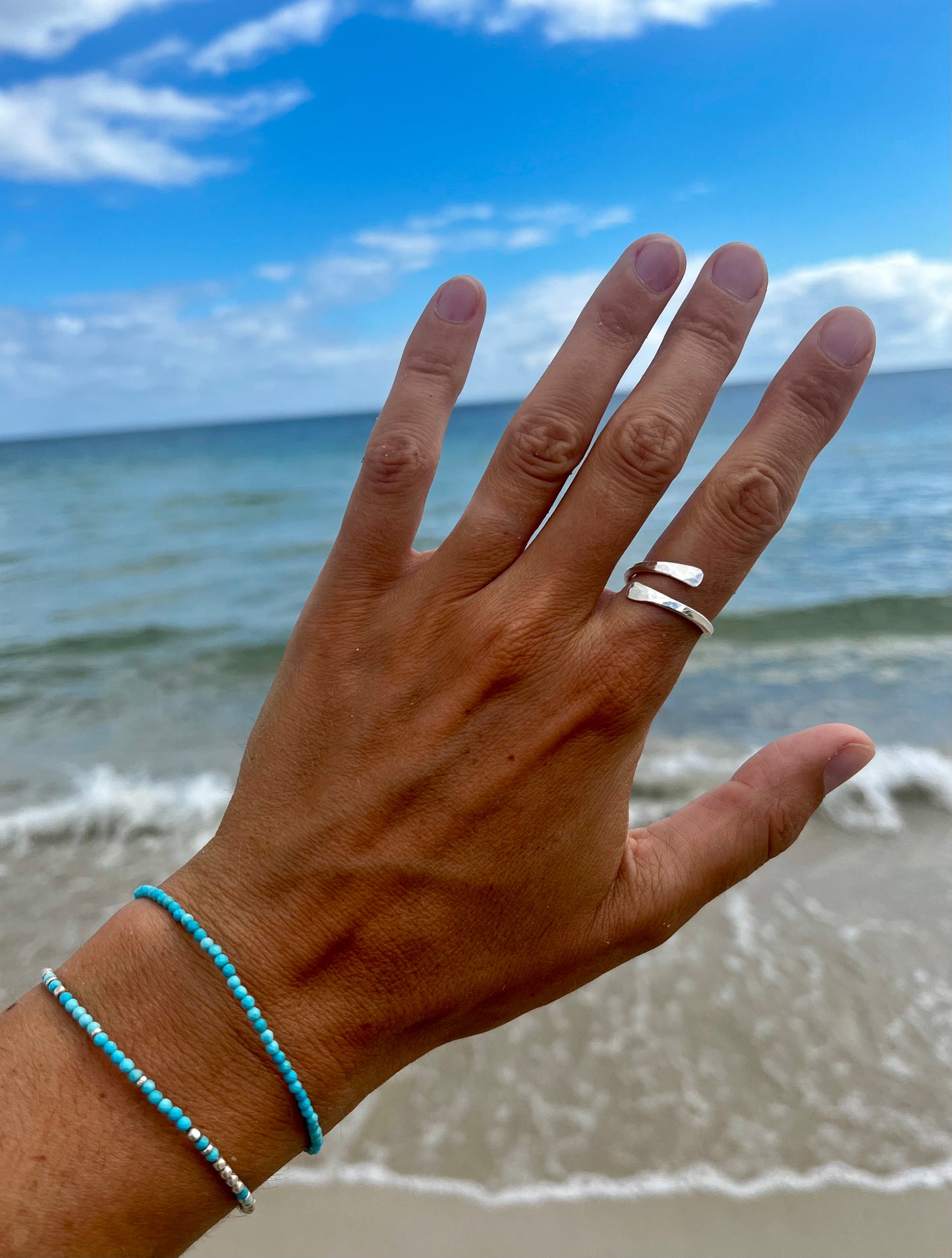 Hammered Silver Wrap Ring