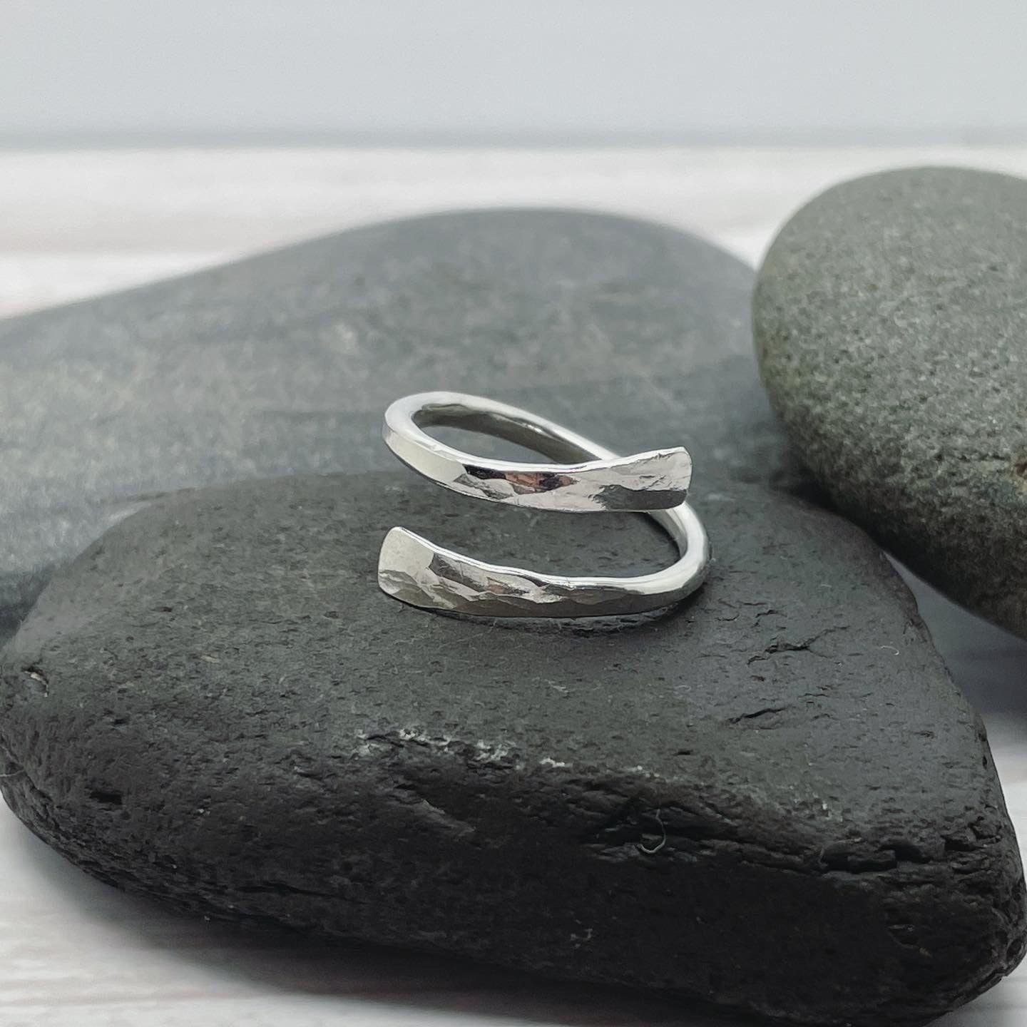 Hammered Silver Wrap Ring
