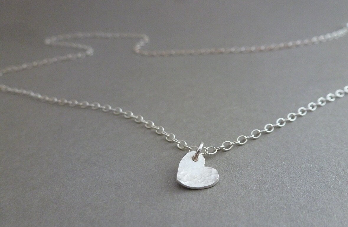 Tiny Silver Heart Necklace