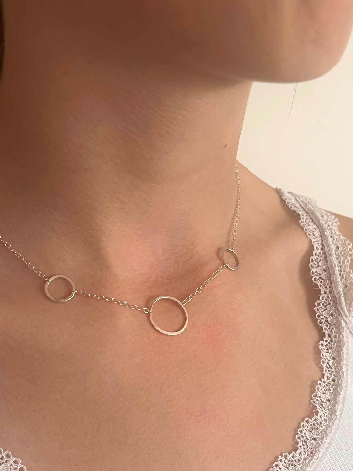 Silver Triple Loop Necklace