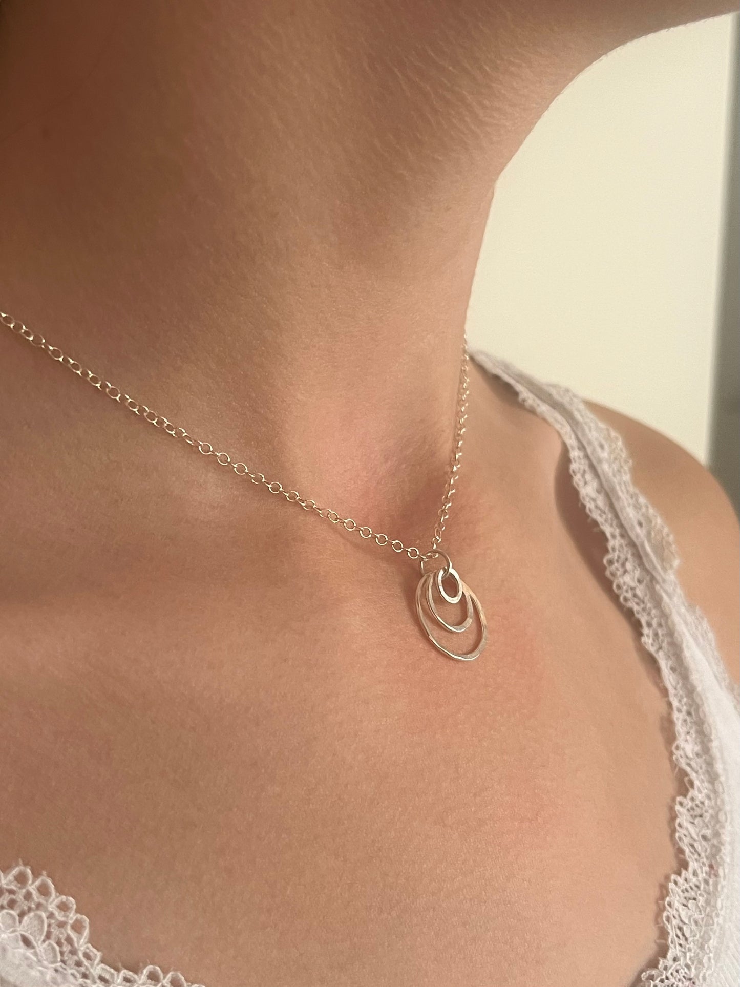 Silver Triple Loop Necklace