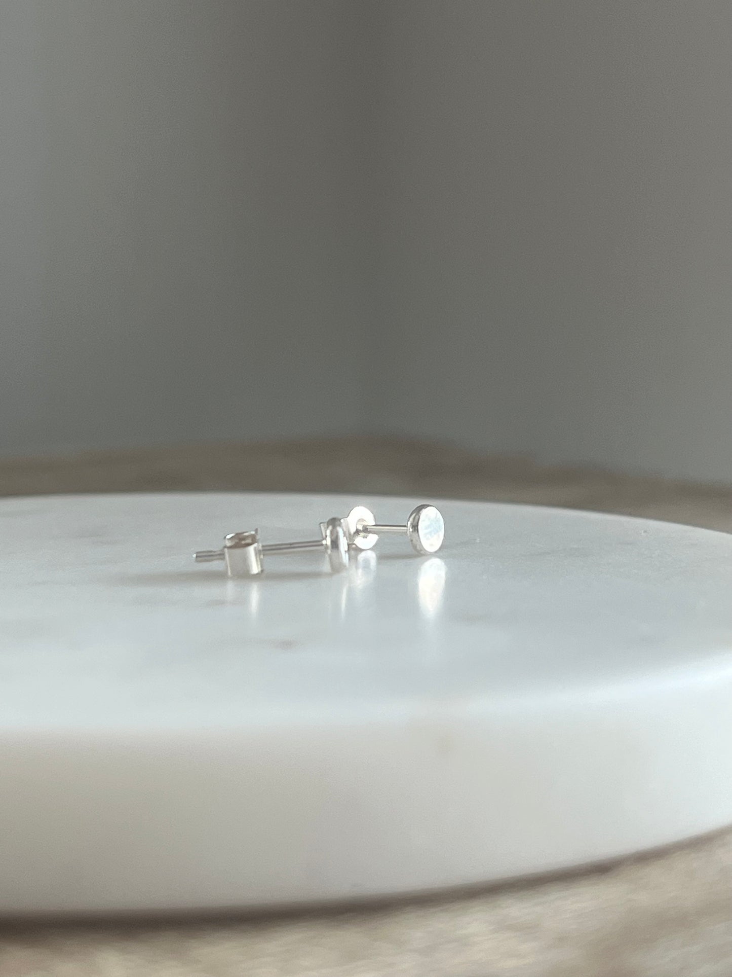 Tiny Silver Pebble Studs