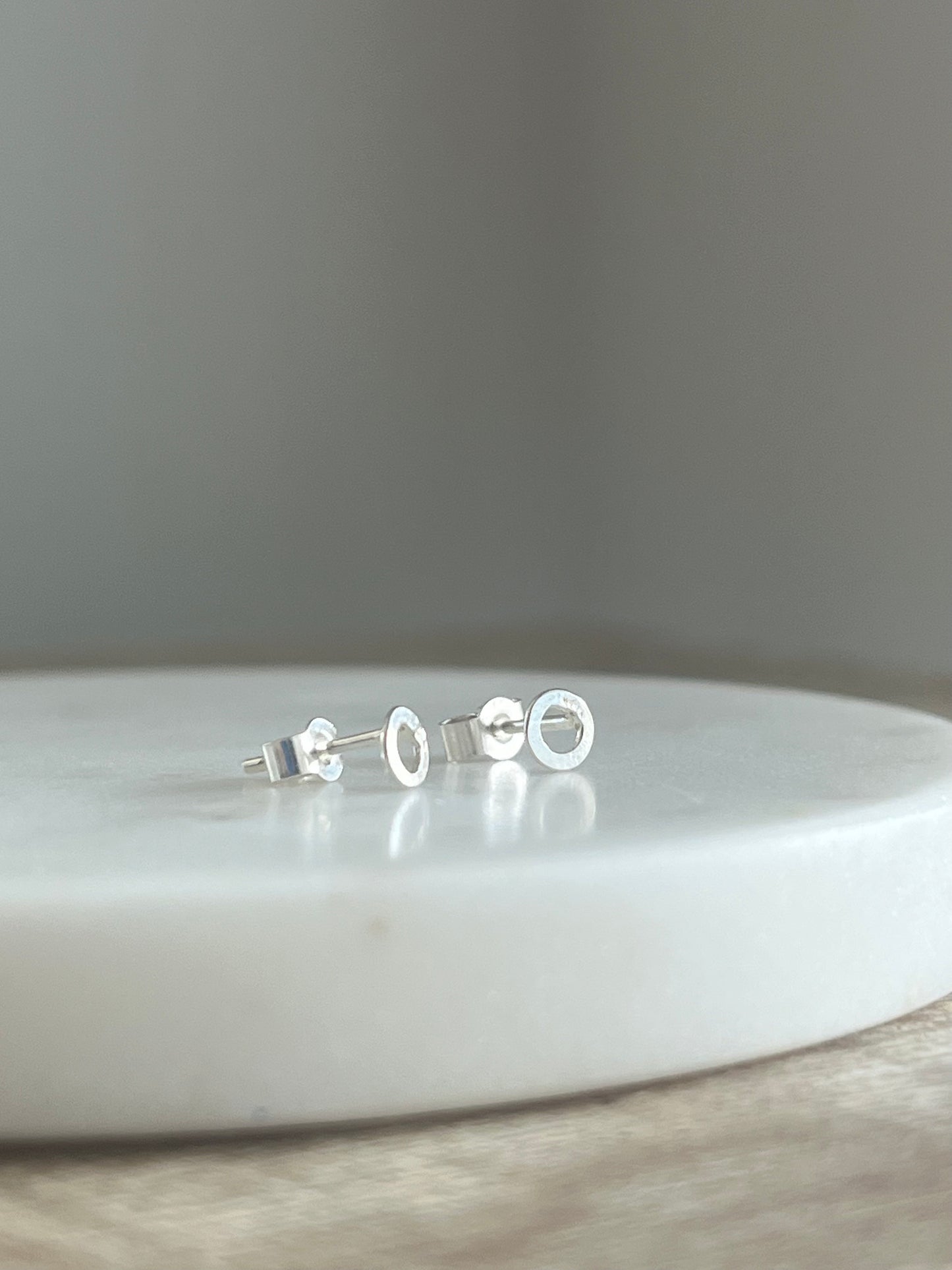 Tiny Silver Loop Studs