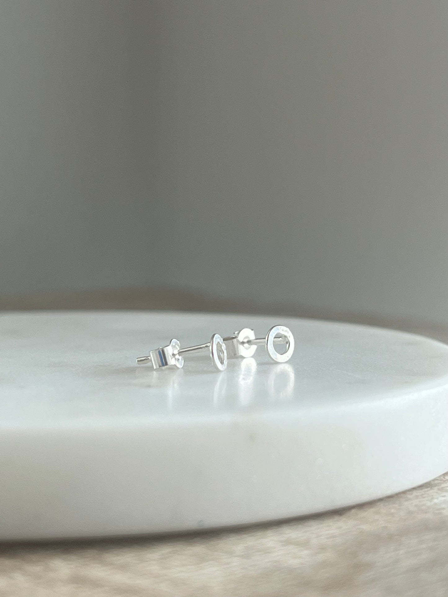 Tiny Silver Loop Studs