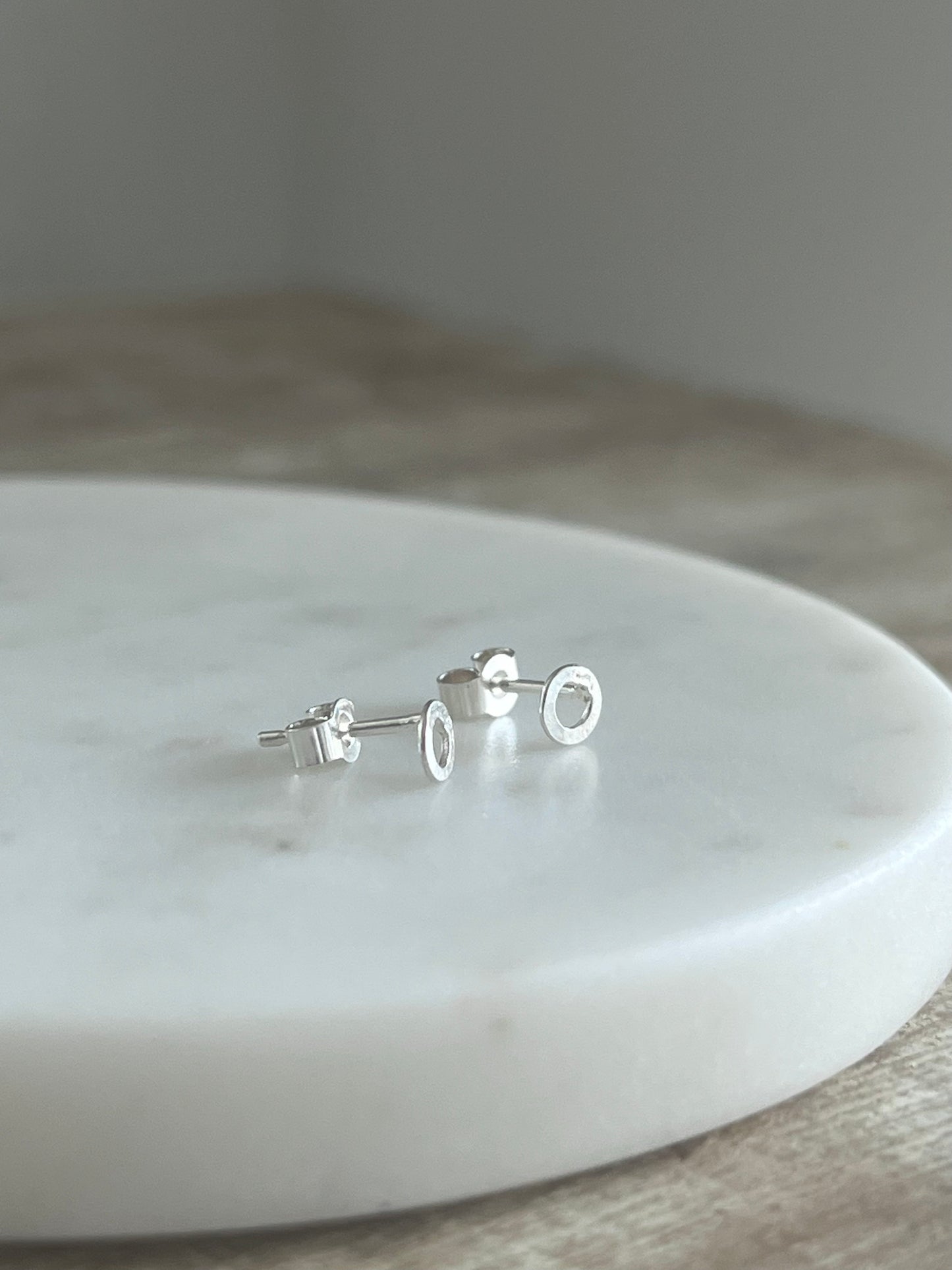 Tiny Silver Loop Studs