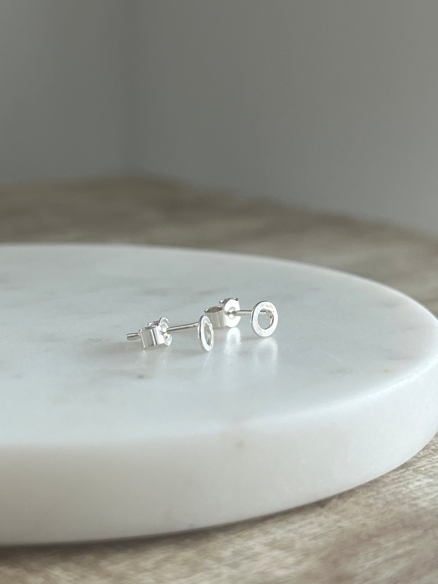 Tiny Silver Loop Studs