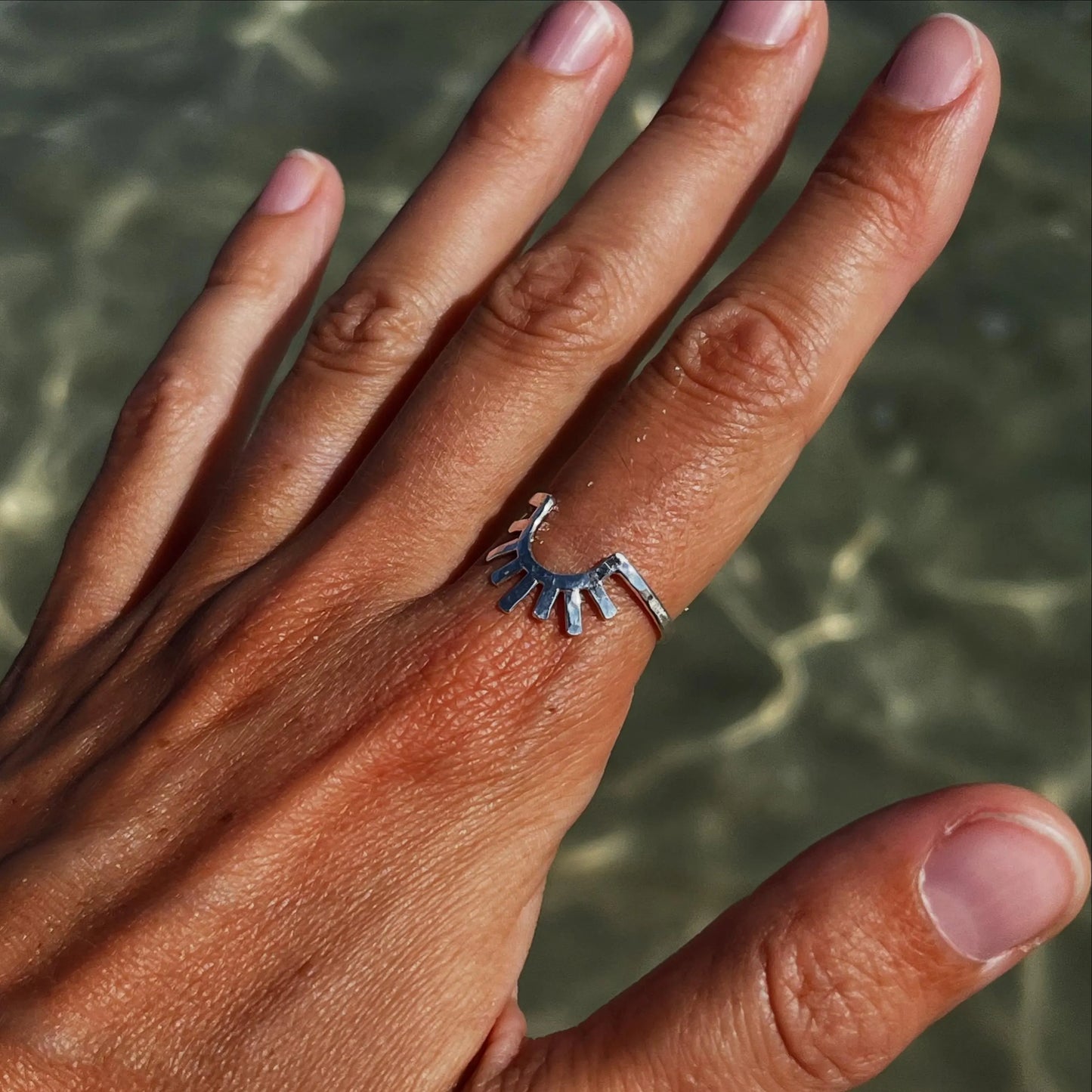 Silver Sunburst Ring