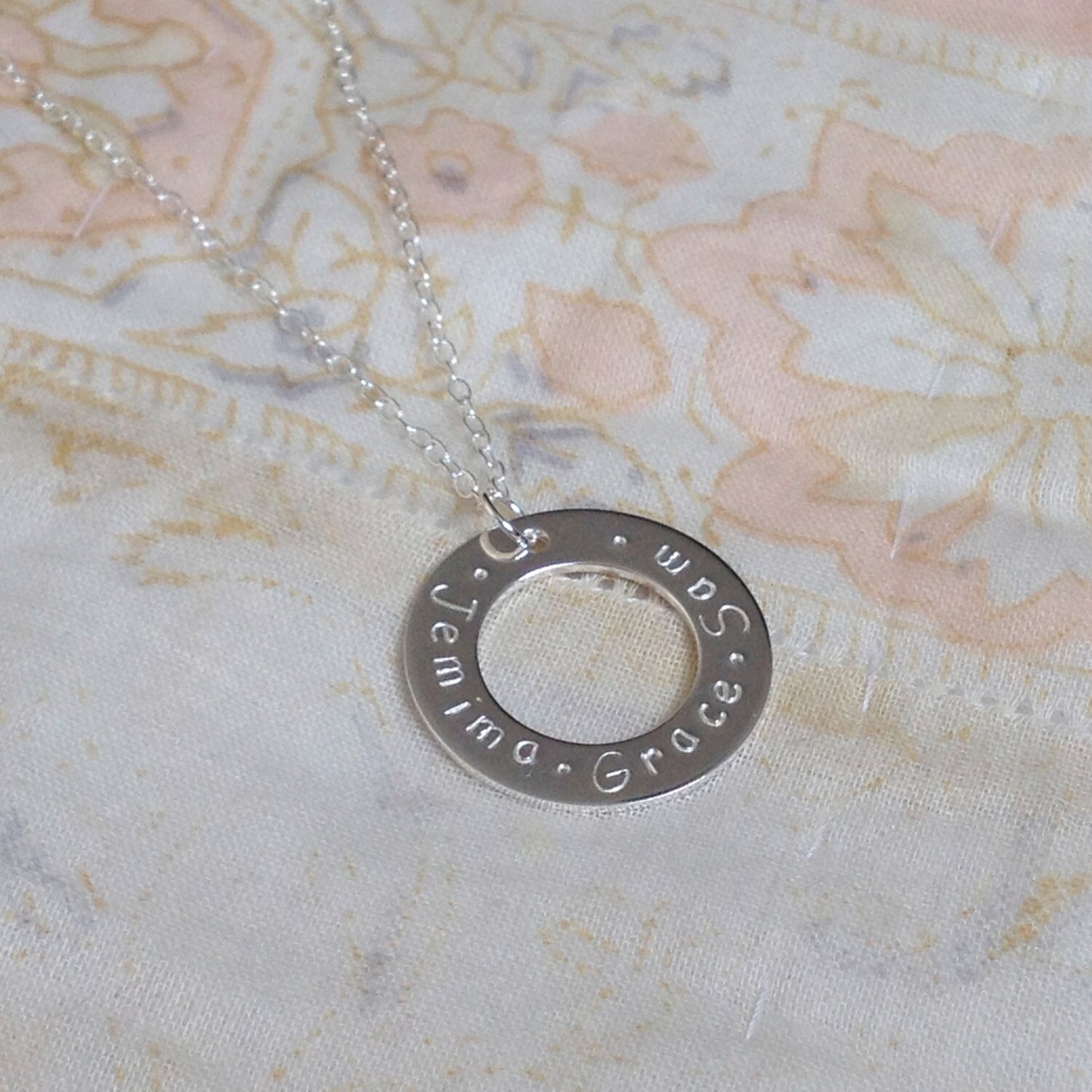 Personalised Silver Washer Necklace
