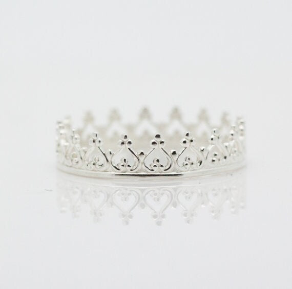 Silver Crown Filigree Ring
