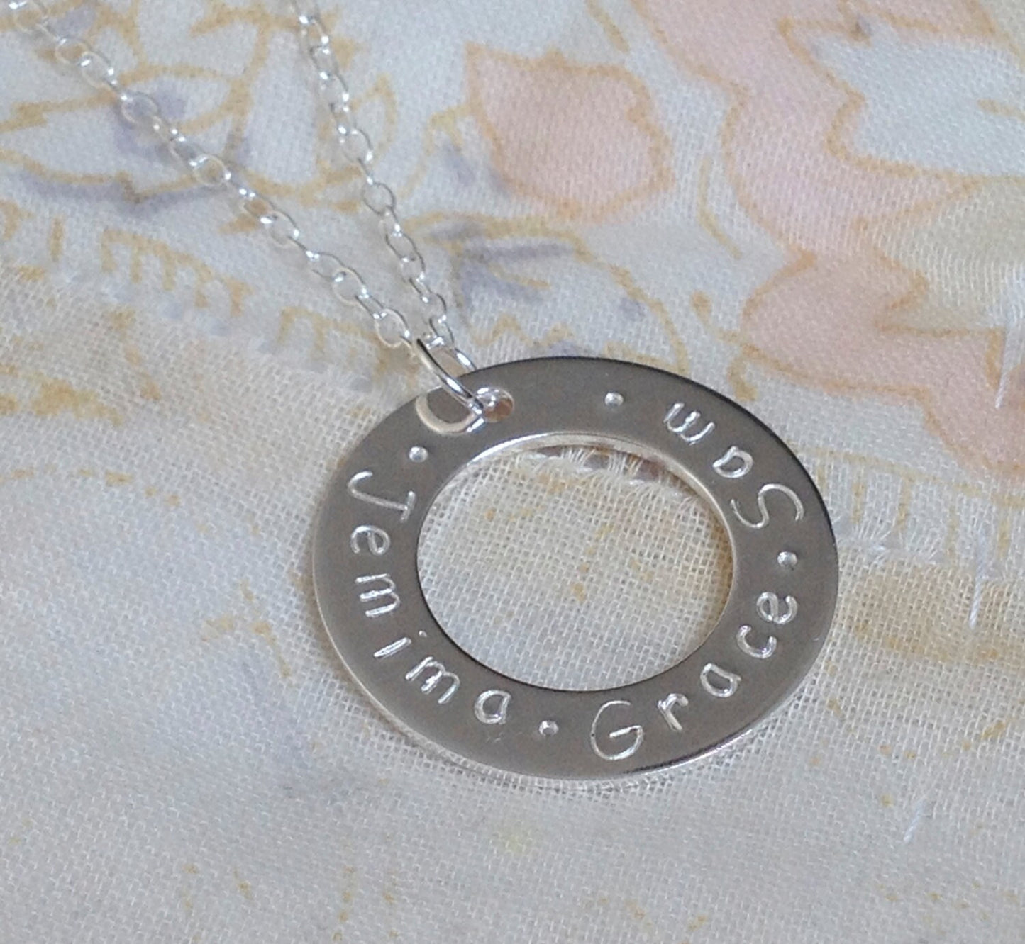 Personalised Silver Washer Necklace