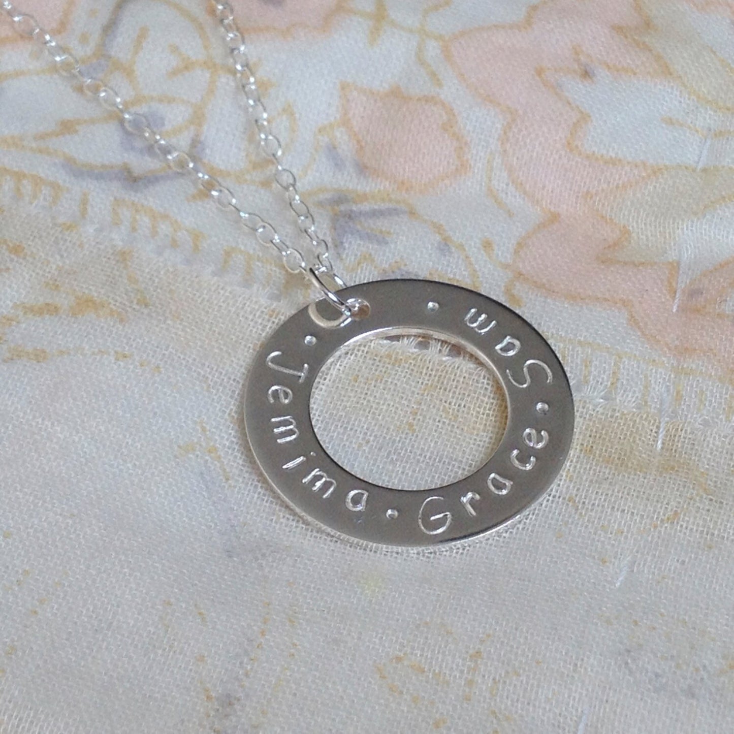 Personalised Silver Washer Necklace